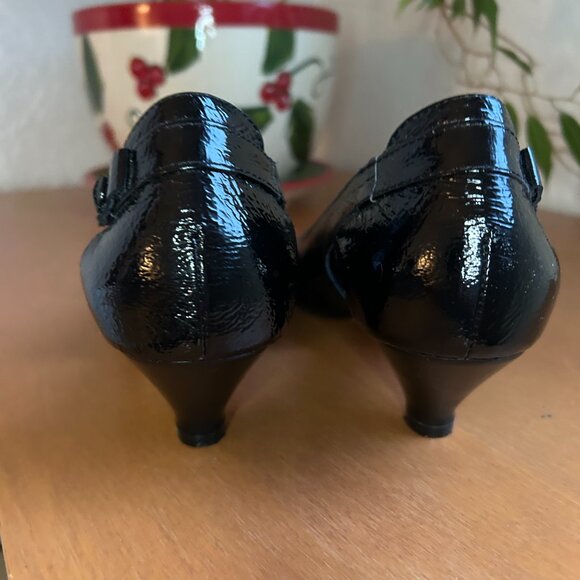 Mjus Black Kitten Heel Patent Pointed Toe Shoes Women 39 - Picture 6 of 10